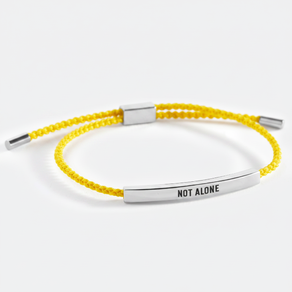 Not Alone Inspire Bracelet in Lemon Yellow, silver by Seeyoura