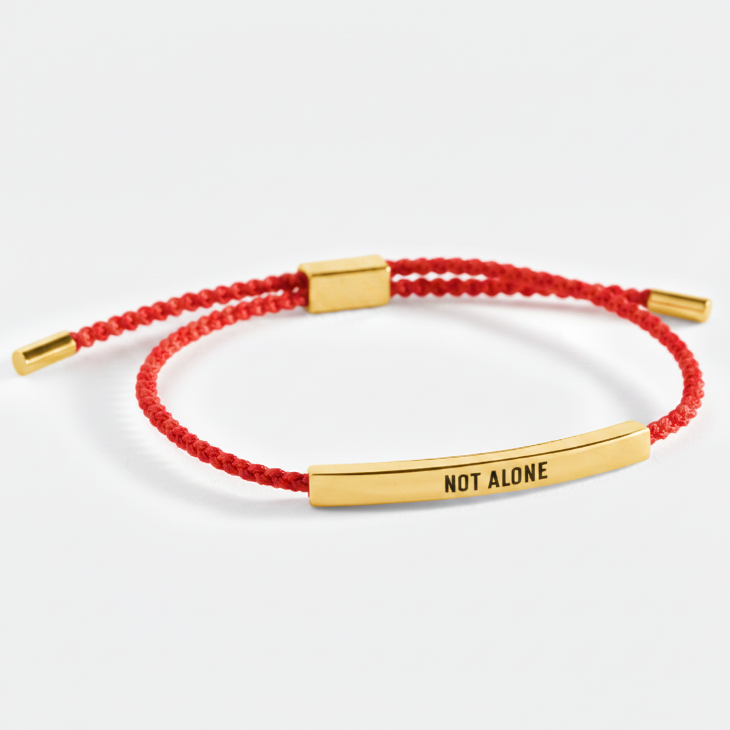 Not Alone Inspire Bracelet in Lucky Red, gold by Seeyoura