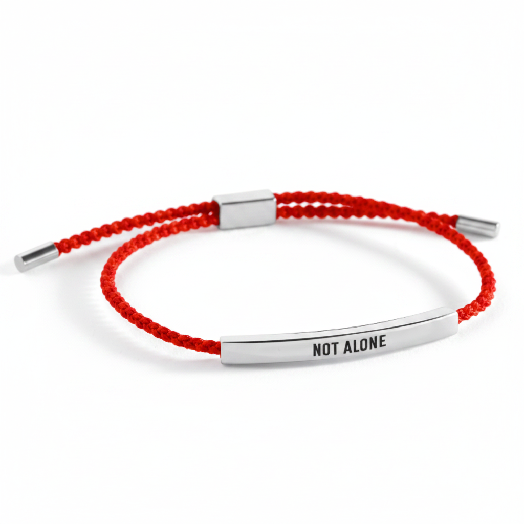 Not Alone Inspire Bracelet in Lucky Red, silver by Seeyoura