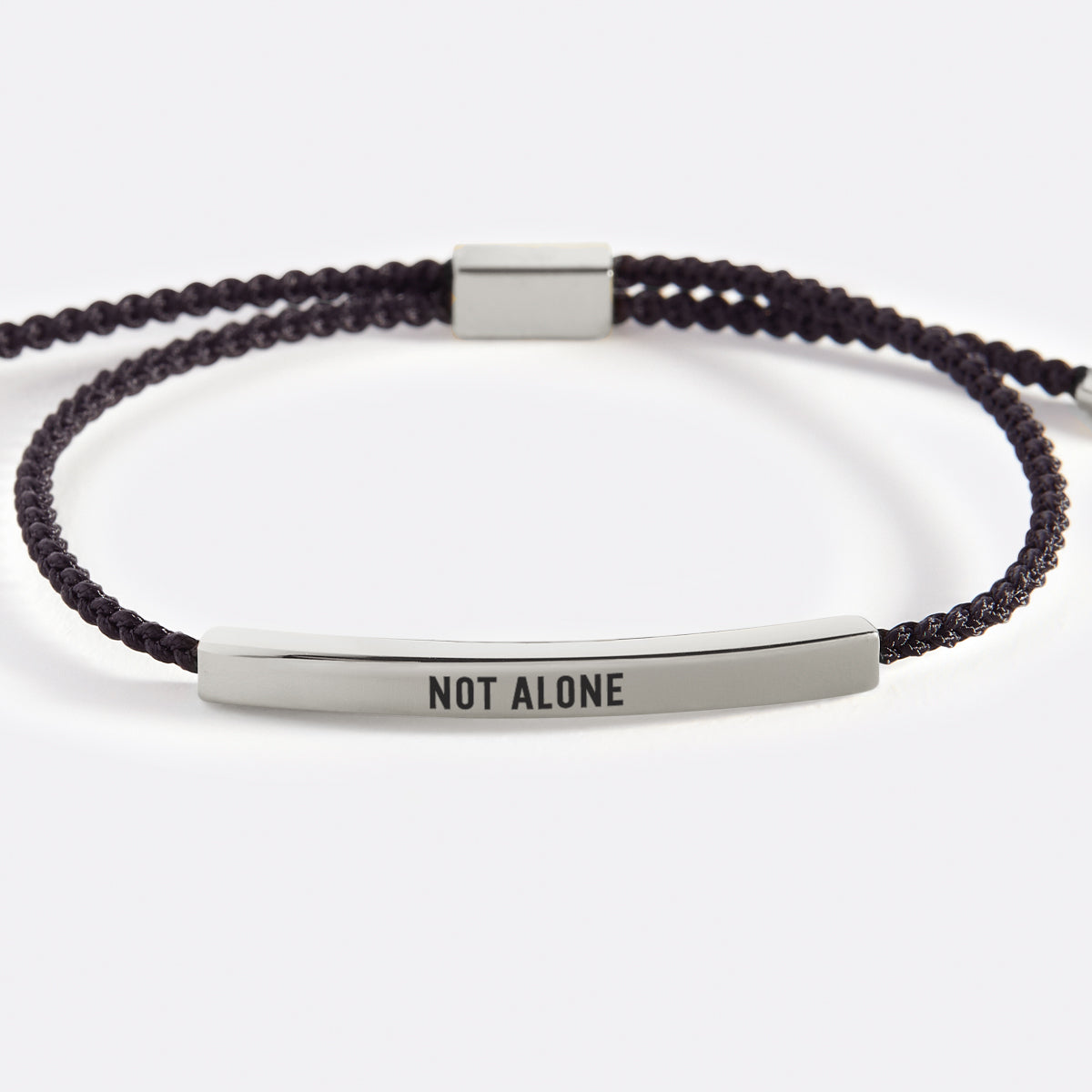 Not Alone Inspire Bracelet in Midnight Black, silver by Seeyoura