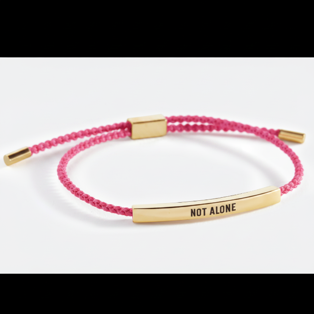 Not Alone Inspire Bracelet in Pink, gold by Seeyoura