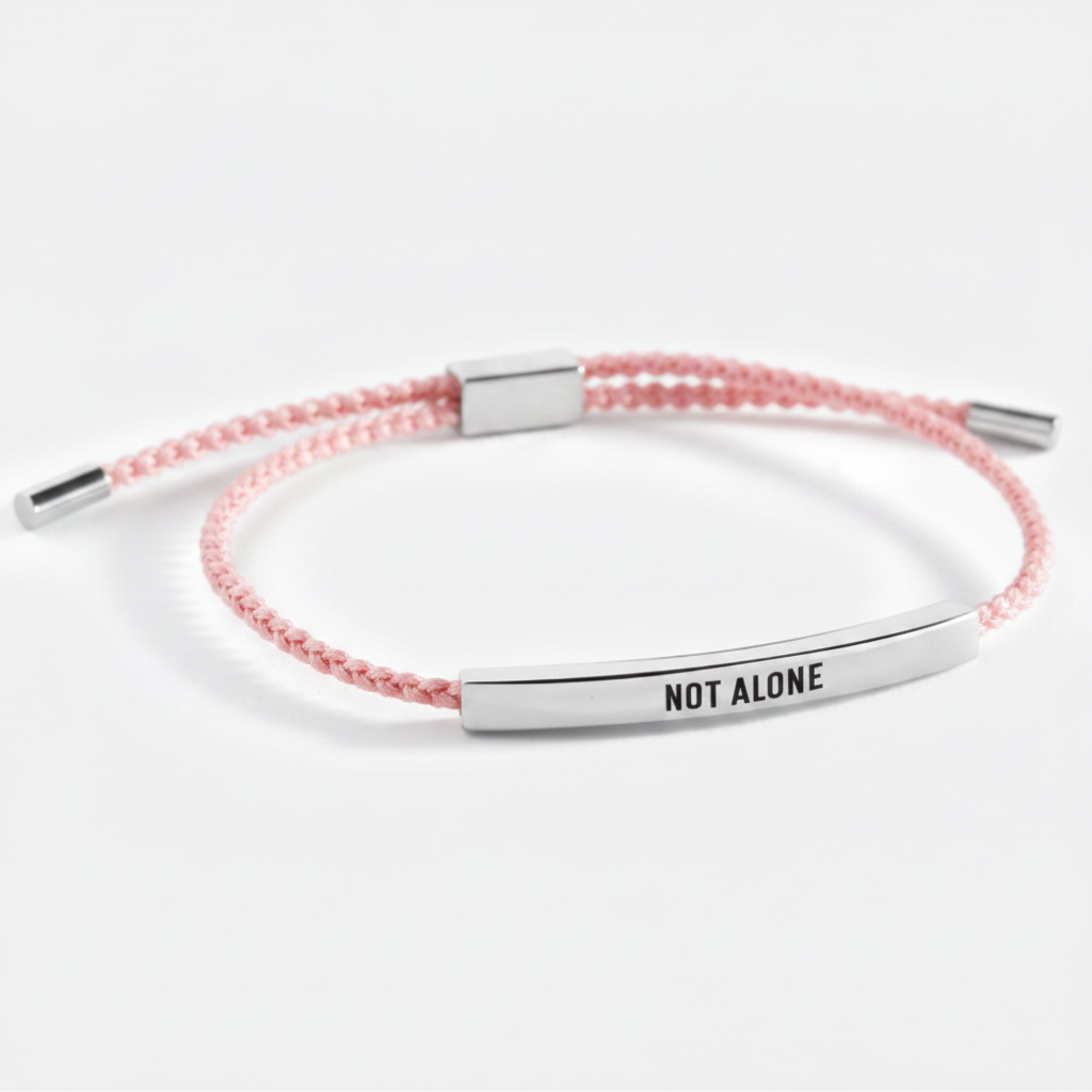 Not Alone Inspire Bracelet in Pink, silver by Seeyoura