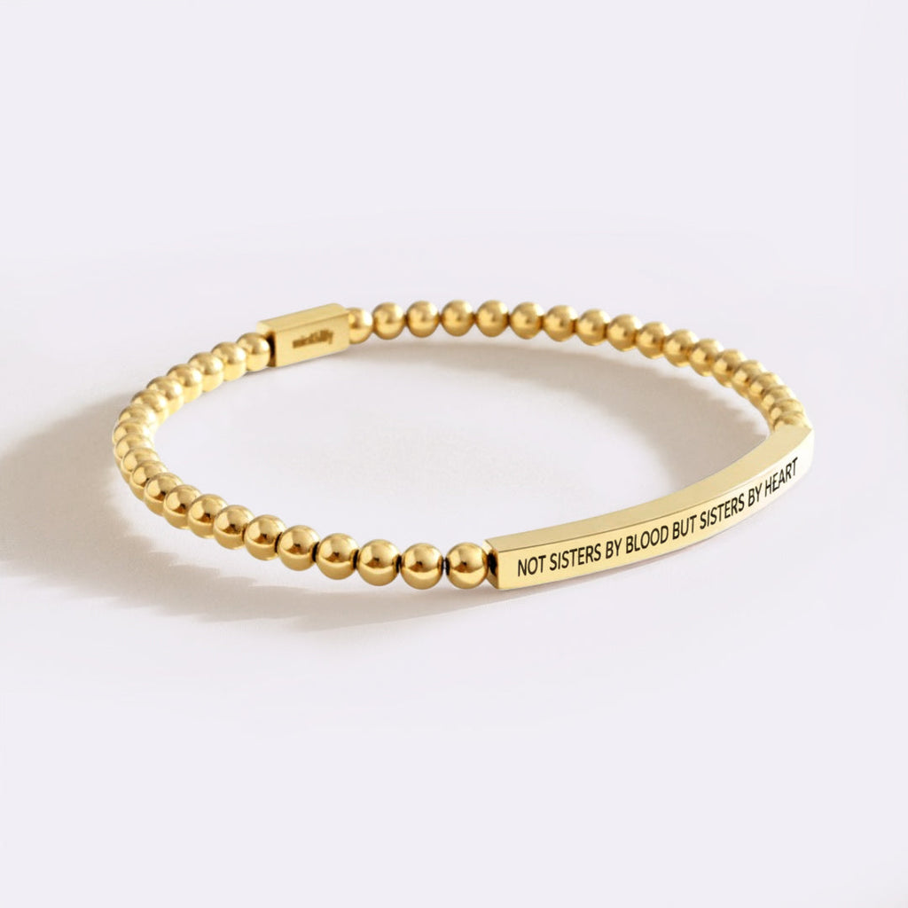 Not Sisters By Blood But Sisters By Heart Beaded Inspire Bracelet by Seeyoura