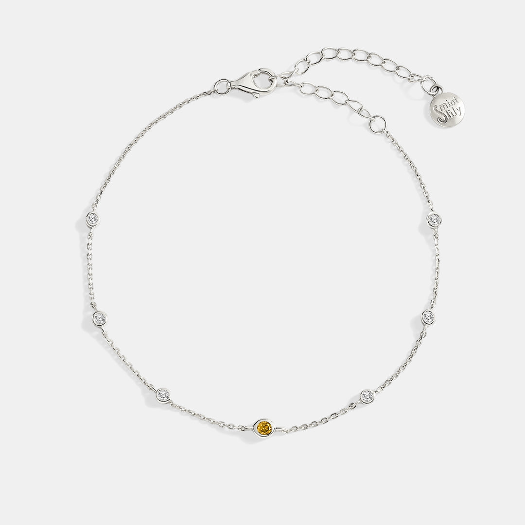 November Birthstone Station Bracelet in 925-sterling-silver by Seeyoura