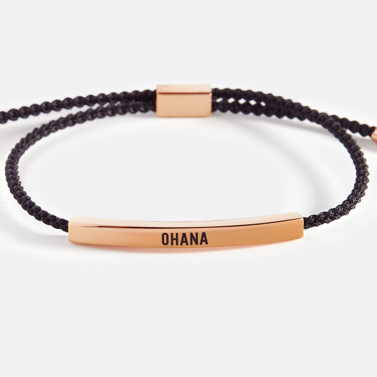 Ohana Inspire Bracelet in Midnight Black, 18-k-rose-gold-plated by Seeyoura
