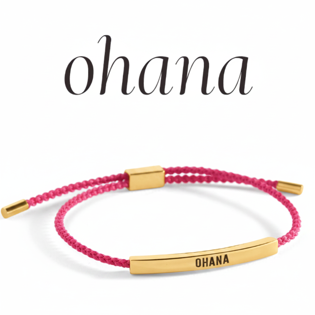 Ohana Inspire Bracelet in Pink, gold by Seeyoura