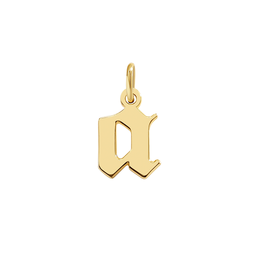 Old English Letter Charm in A by Seeyoura