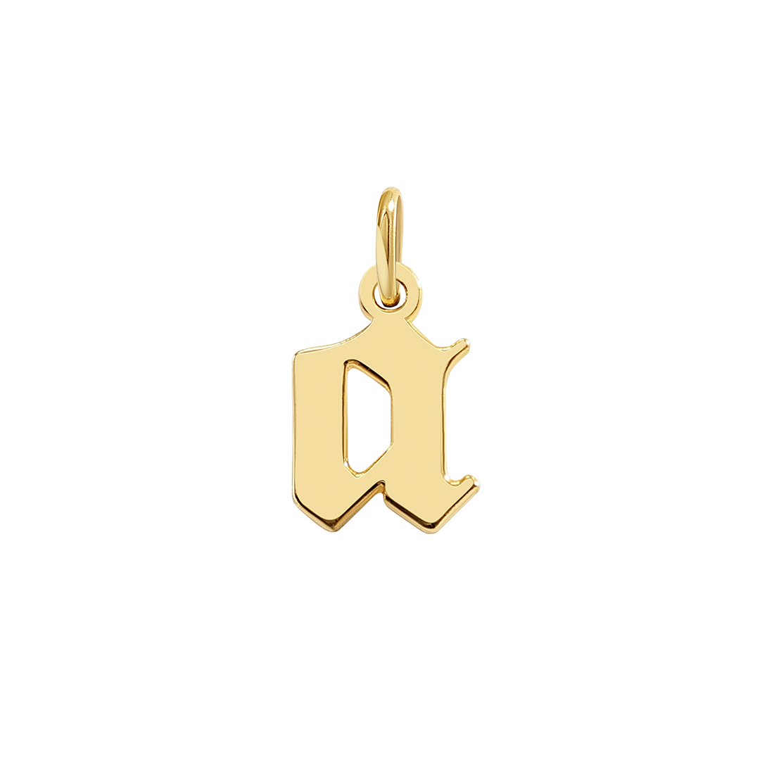 Old English Letter Charm in A by Seeyoura