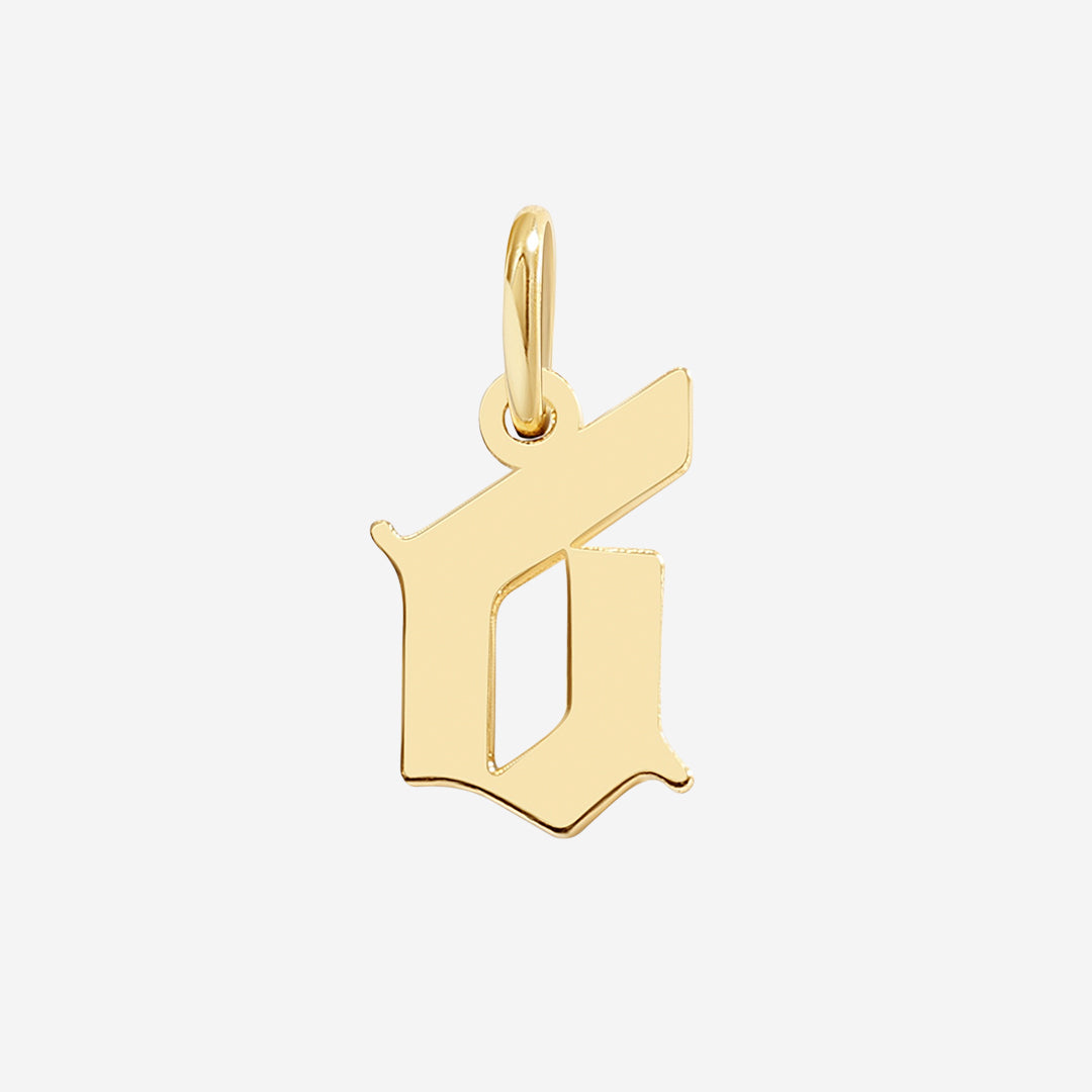Old English Letter Charm in D by Seeyoura
