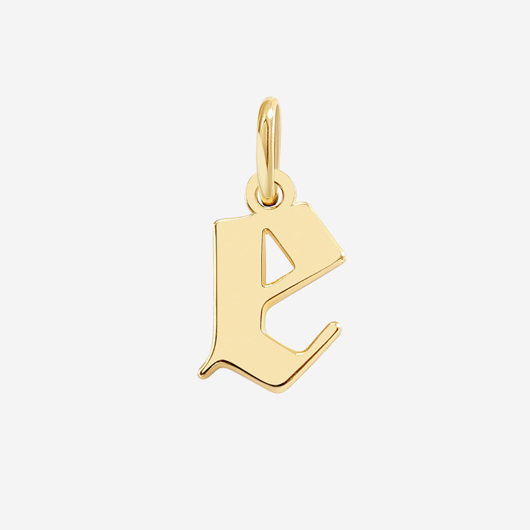 Old English Letter Charm in E by Seeyoura