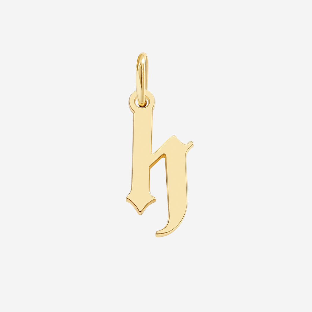 Old English Letter Charm in H by Seeyoura