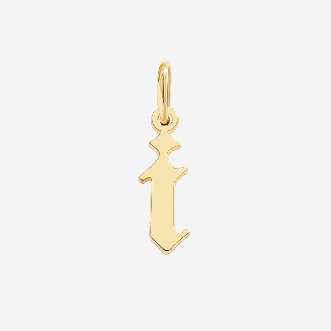 Old English Letter Charm in I by Seeyoura