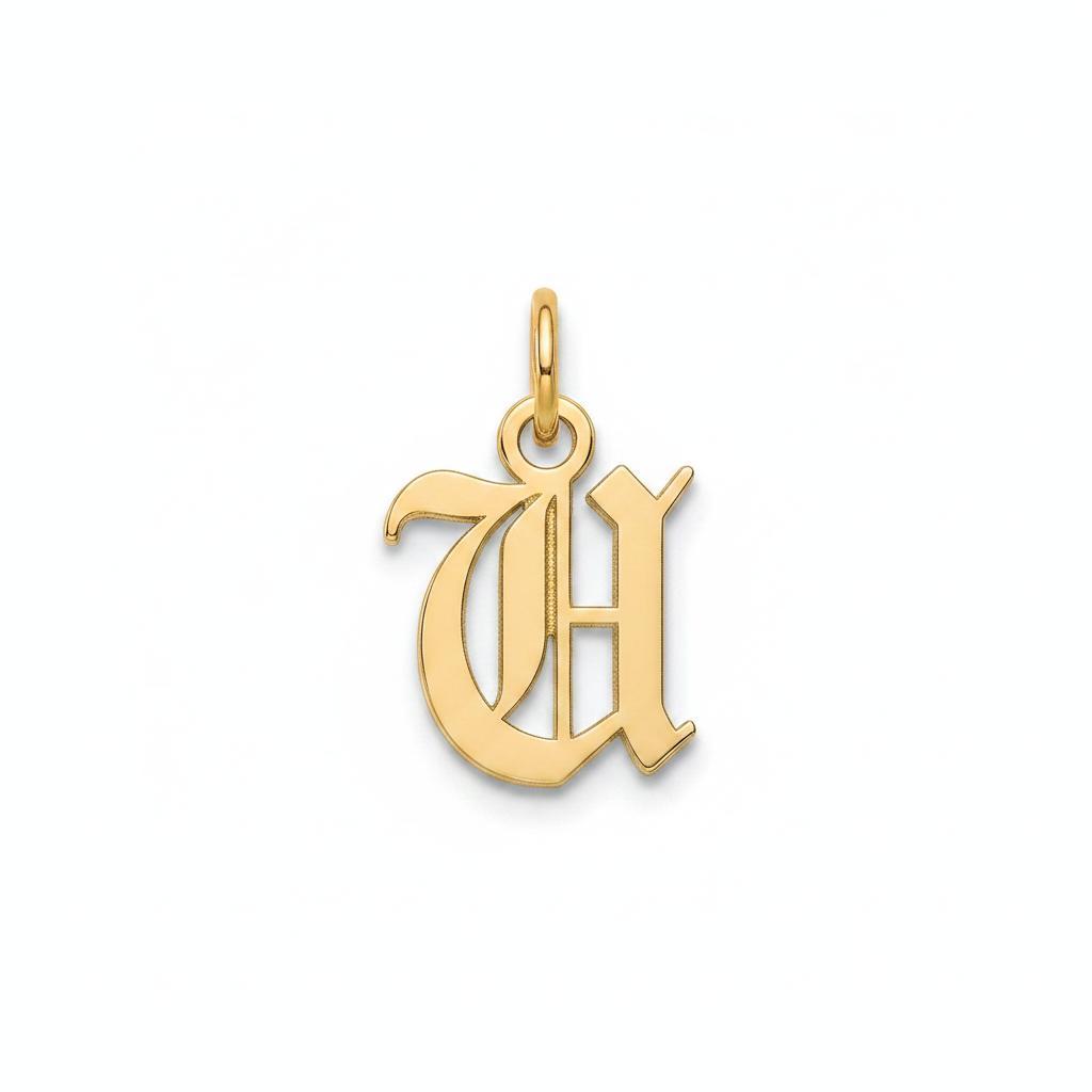 Old English Letter Charm by Seeyoura