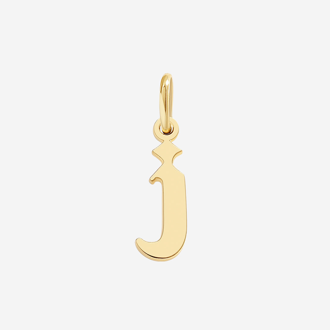 Old English Letter Charm in J by Seeyoura