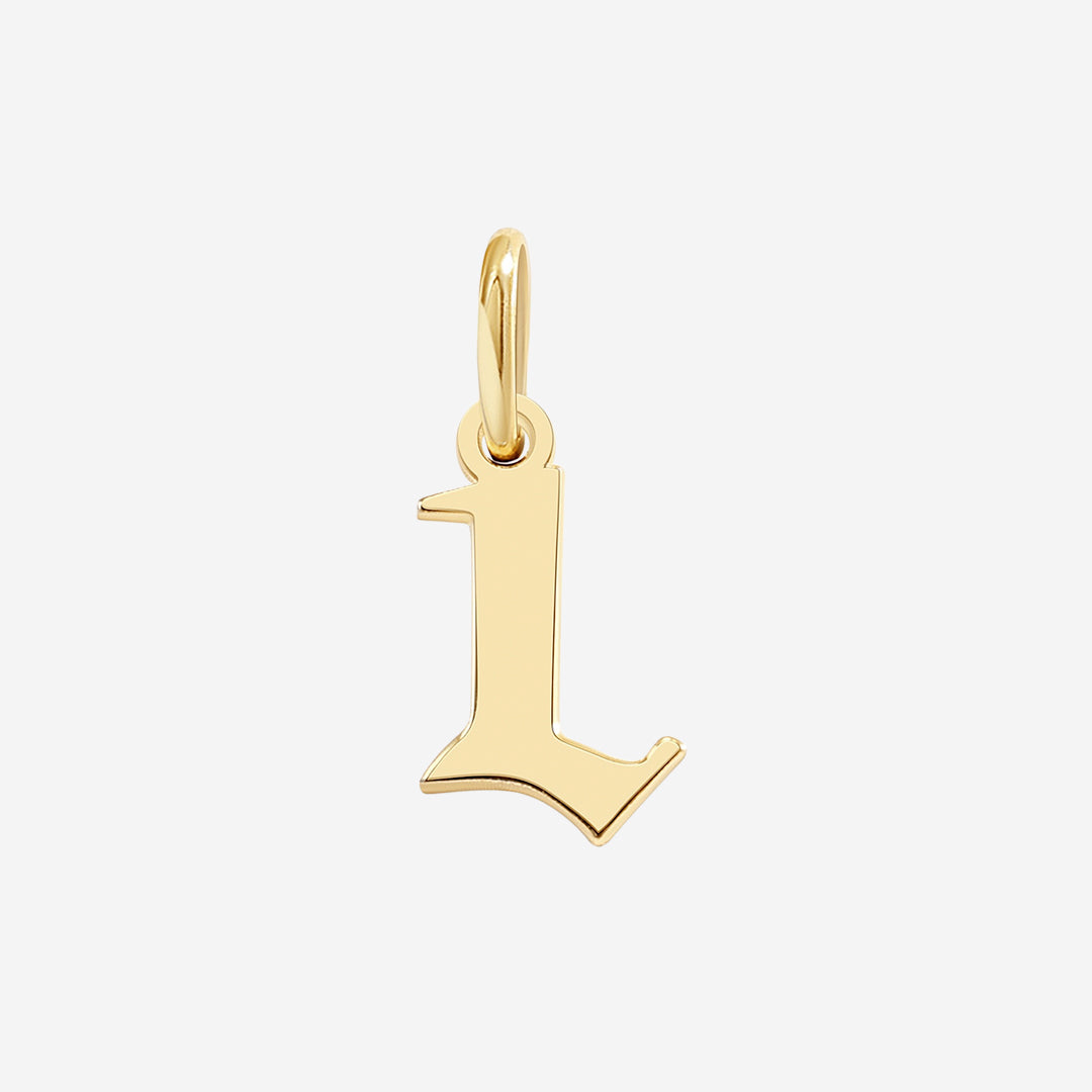 Old English Letter Charm in L by Seeyoura