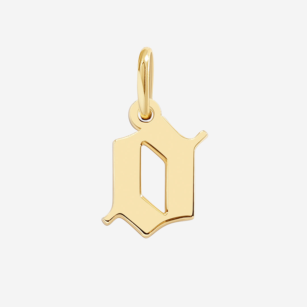 Old English Letter Charm in O by Seeyoura
