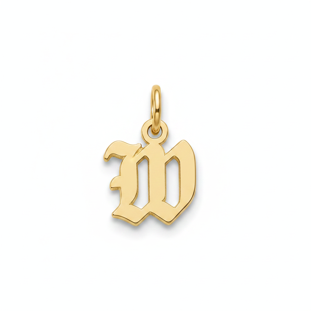 Old English Letter Charm in W by Seeyoura
