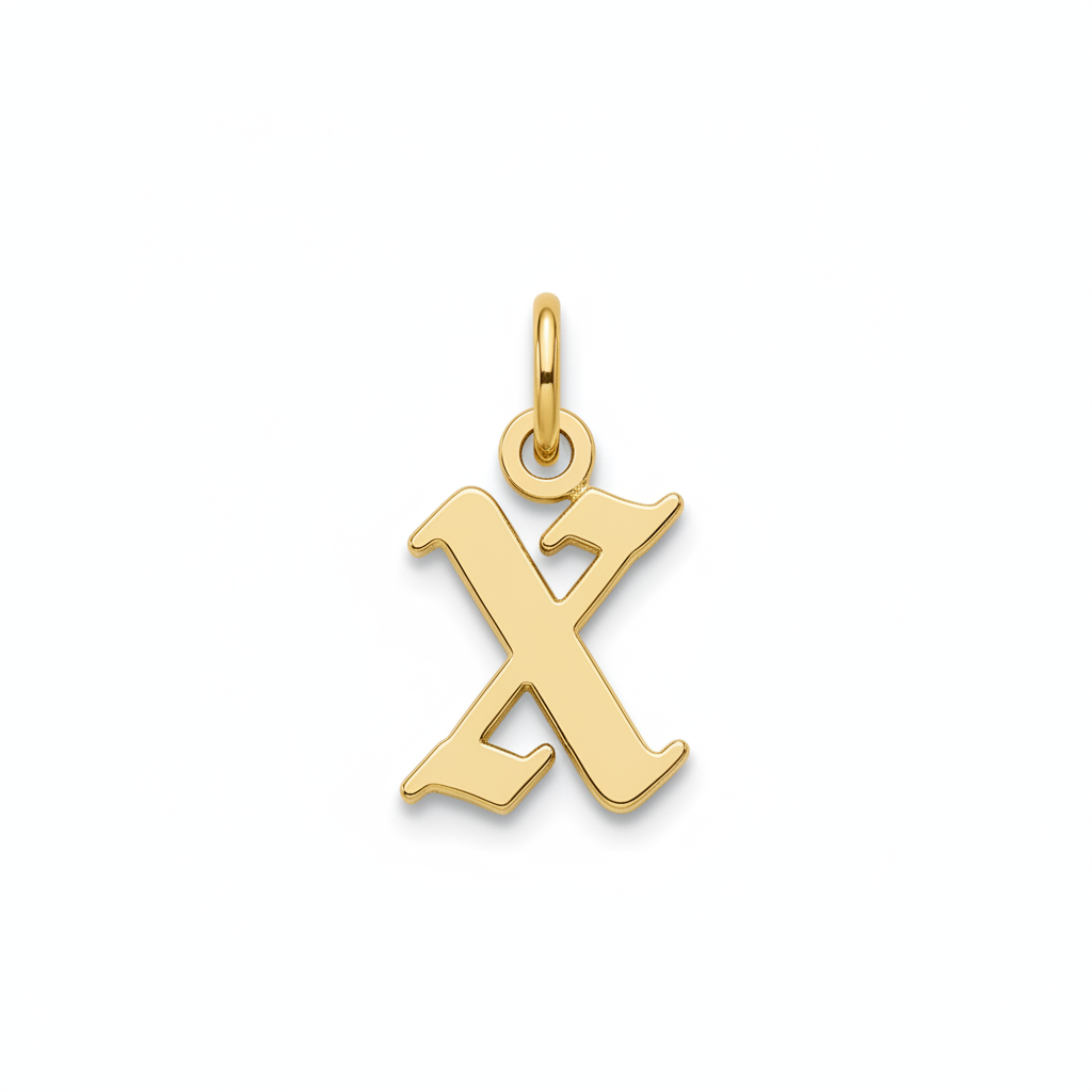 Old English Letter Charm in X by Seeyoura