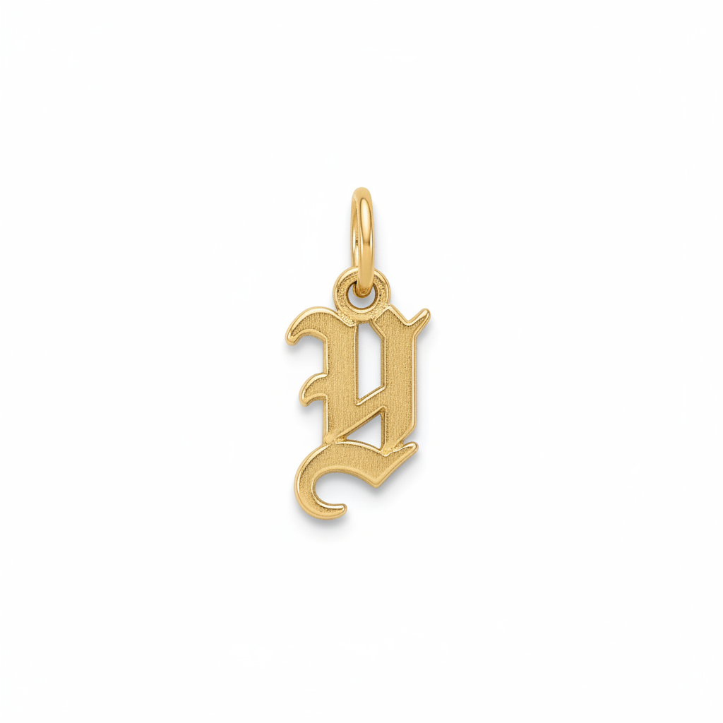 Old English Letter Charm in Y by Seeyoura