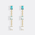 Ombré Baguette Dangle Earrings in aqua by Seeyoura