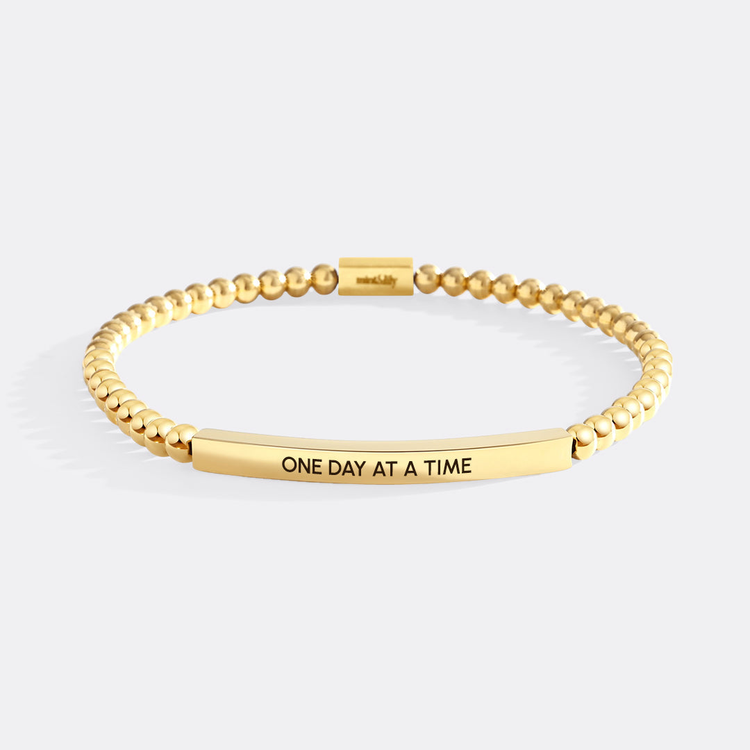 One Day At A Time Beaded Inspire Bracelet by Seeyoura