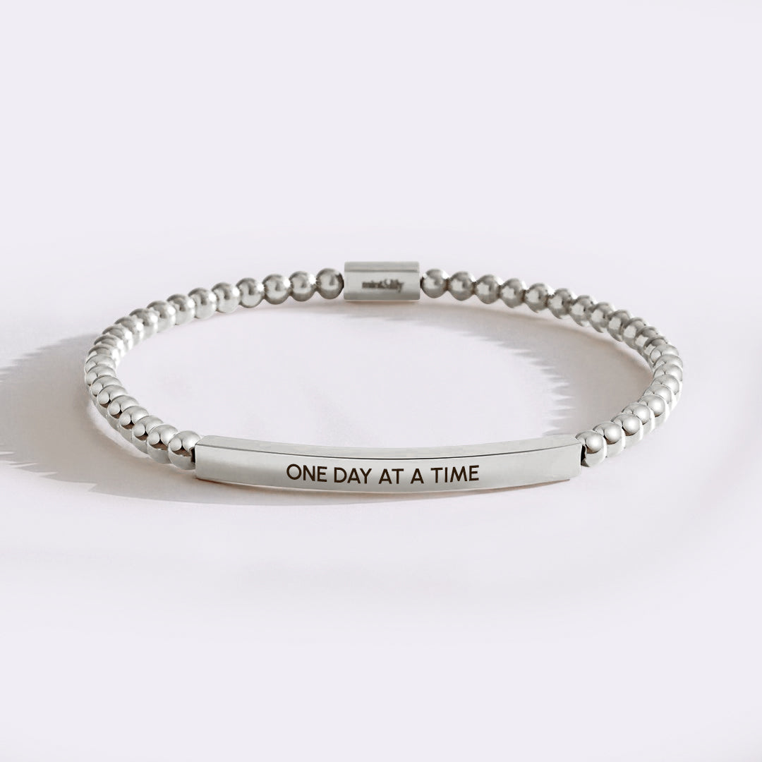 One Day At A Time Beaded Inspire Bracelet by Seeyoura