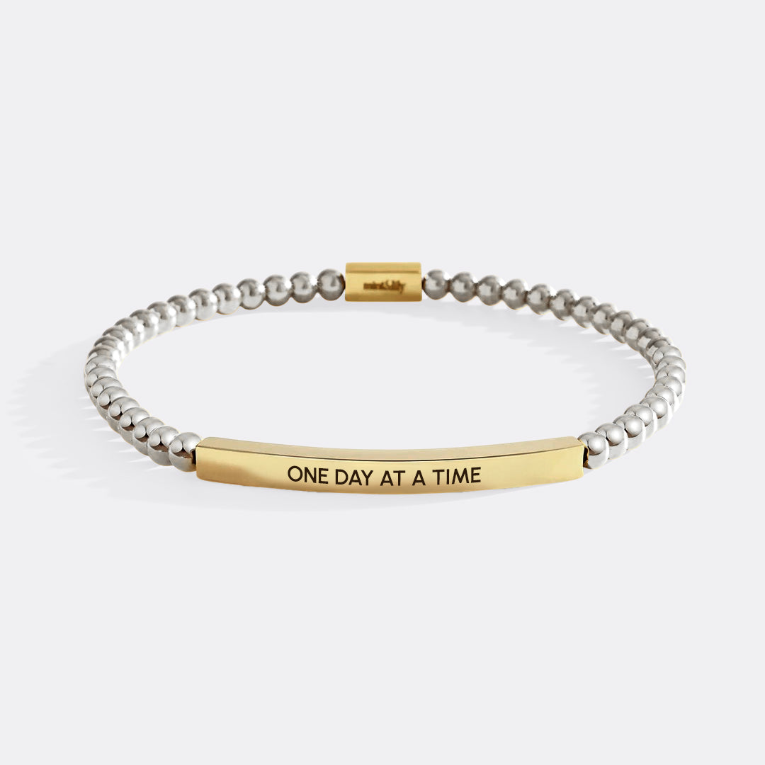 One Day At A Time Beaded Inspire Bracelet by Seeyoura