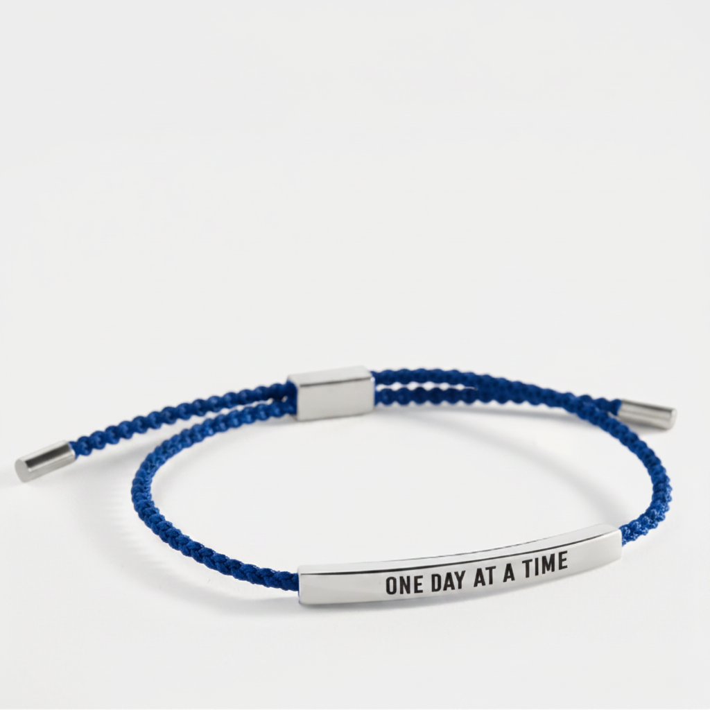 One Day At A Time Inspire Bracelet in Royal Blue, silver by Seeyoura