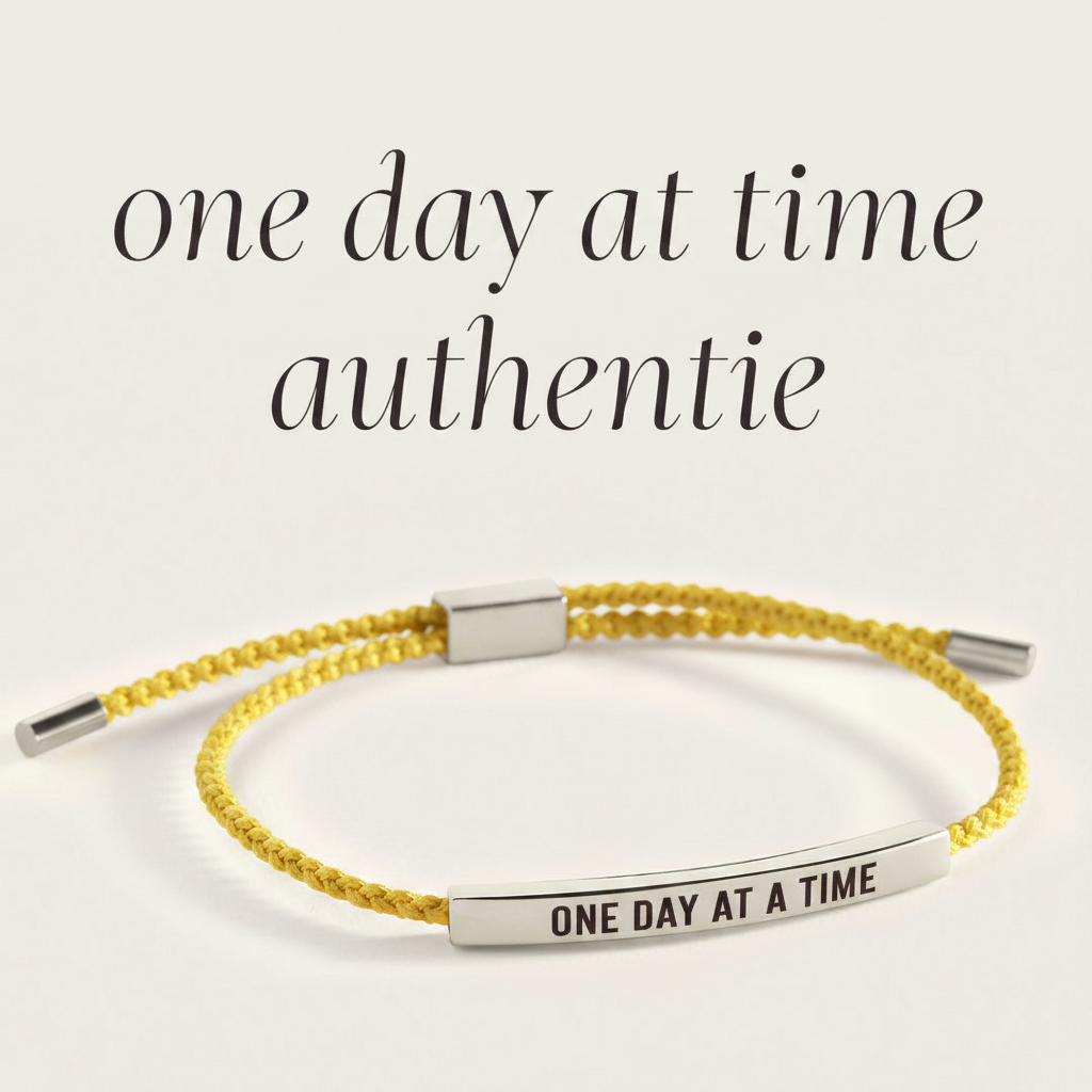 One Day at a Time Inspire Bracelet in Lemon Yellow, silver by Seeyoura