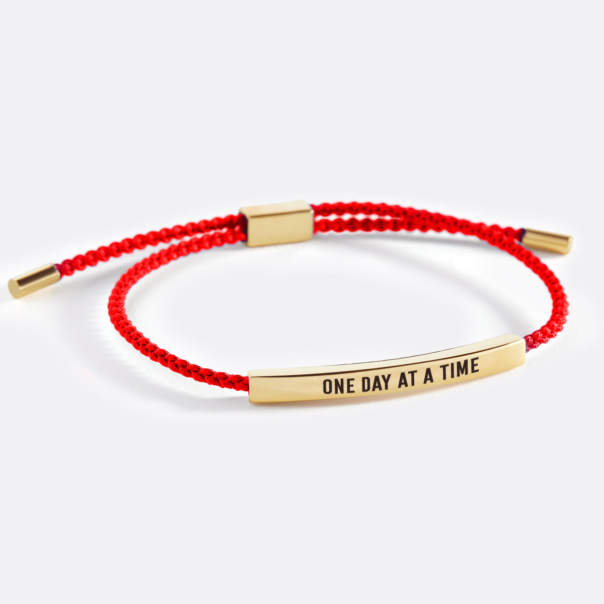 One Day at a Time Inspire Bracelet in Lucky Red, gold by Seeyoura