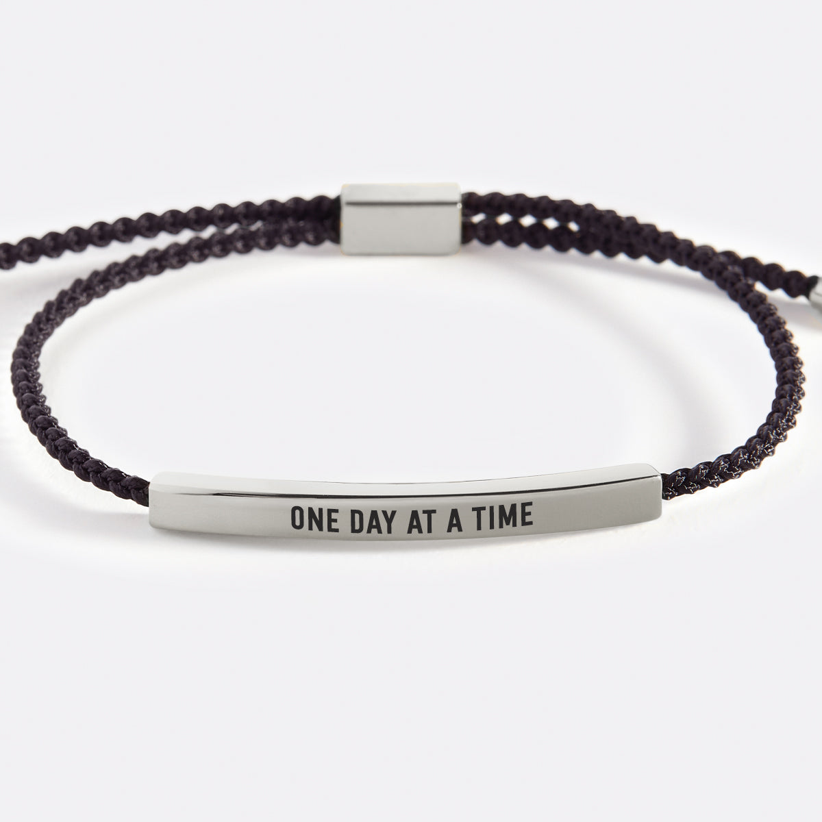 One Day at a Time Inspire Bracelet in Midnight Black, silver by Seeyoura