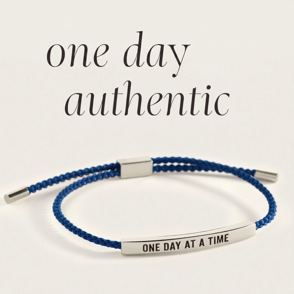 One Day at a Time Inspire Bracelet in Royal Blue, silver by Seeyoura