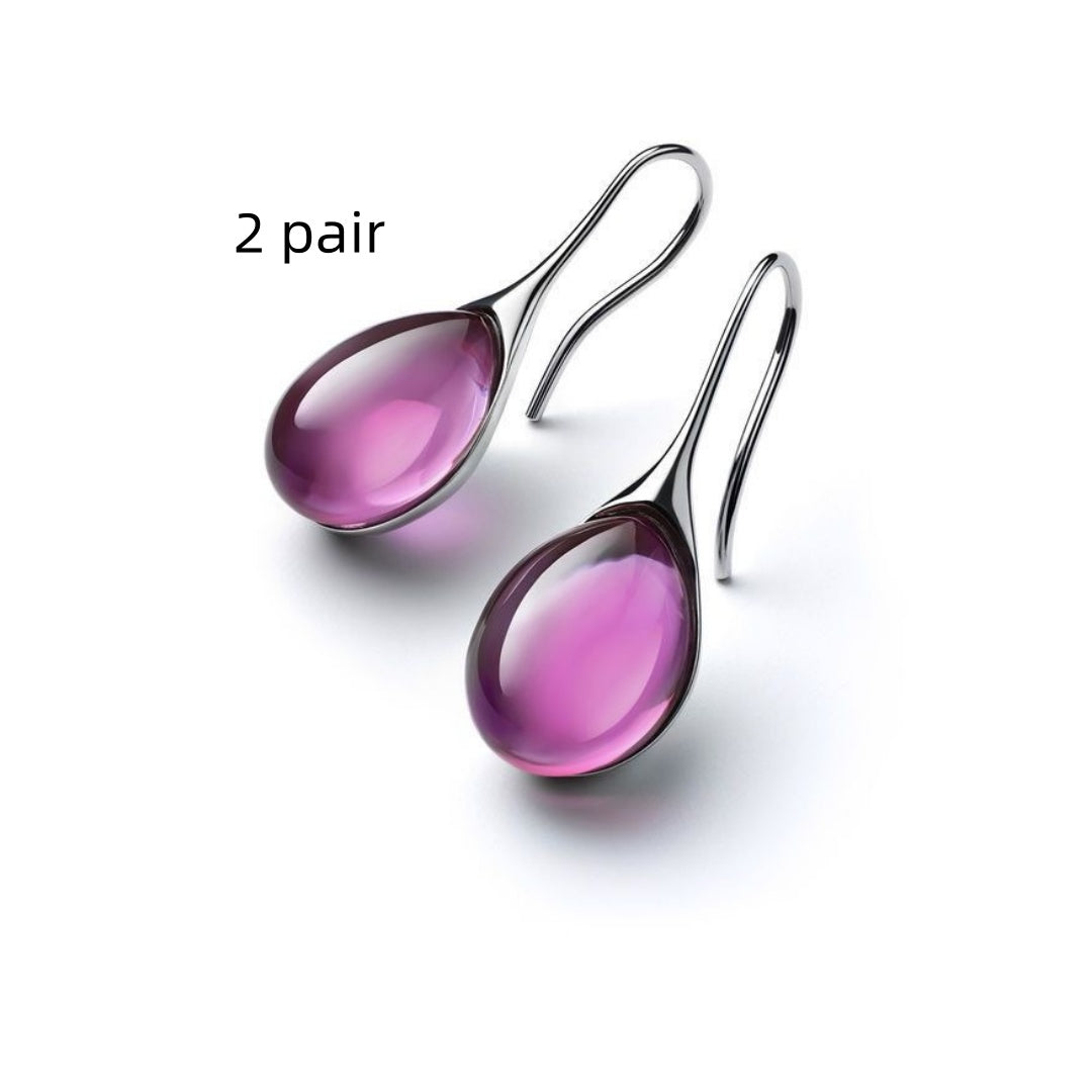 Opal Drop Earrings — Purple in purple, 2 pair by Seeyoura