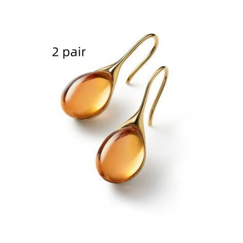 Opal Drop Earrings — Yellow in yellow, 2 pair by Seeyoura