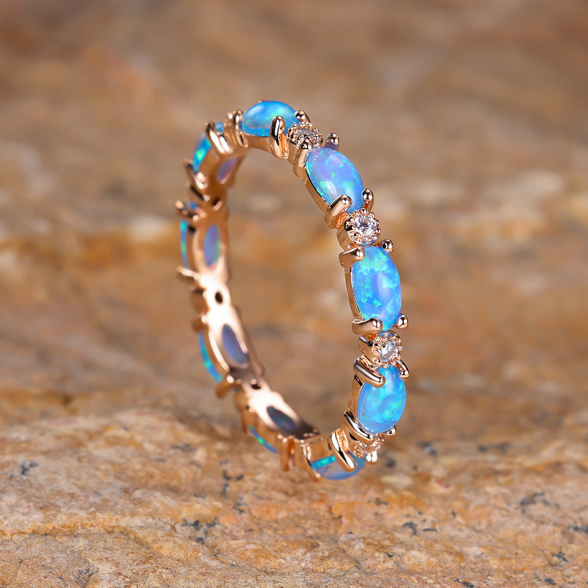 Opal Heart Ring — Champagne Gold Blue in champagne-gold-blue-opal by Seeyoura
