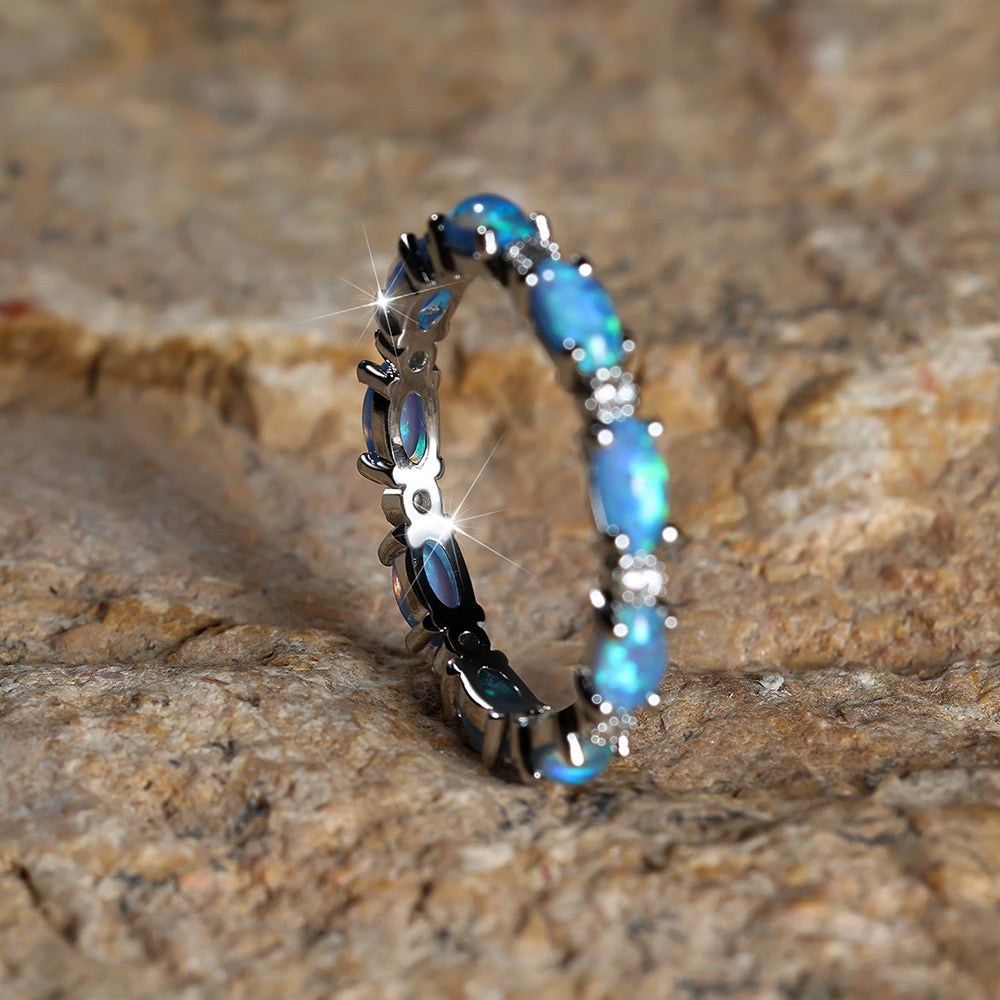 Opal Heart Ring — Platinum Blue in platinum-blue-opal by Seeyoura