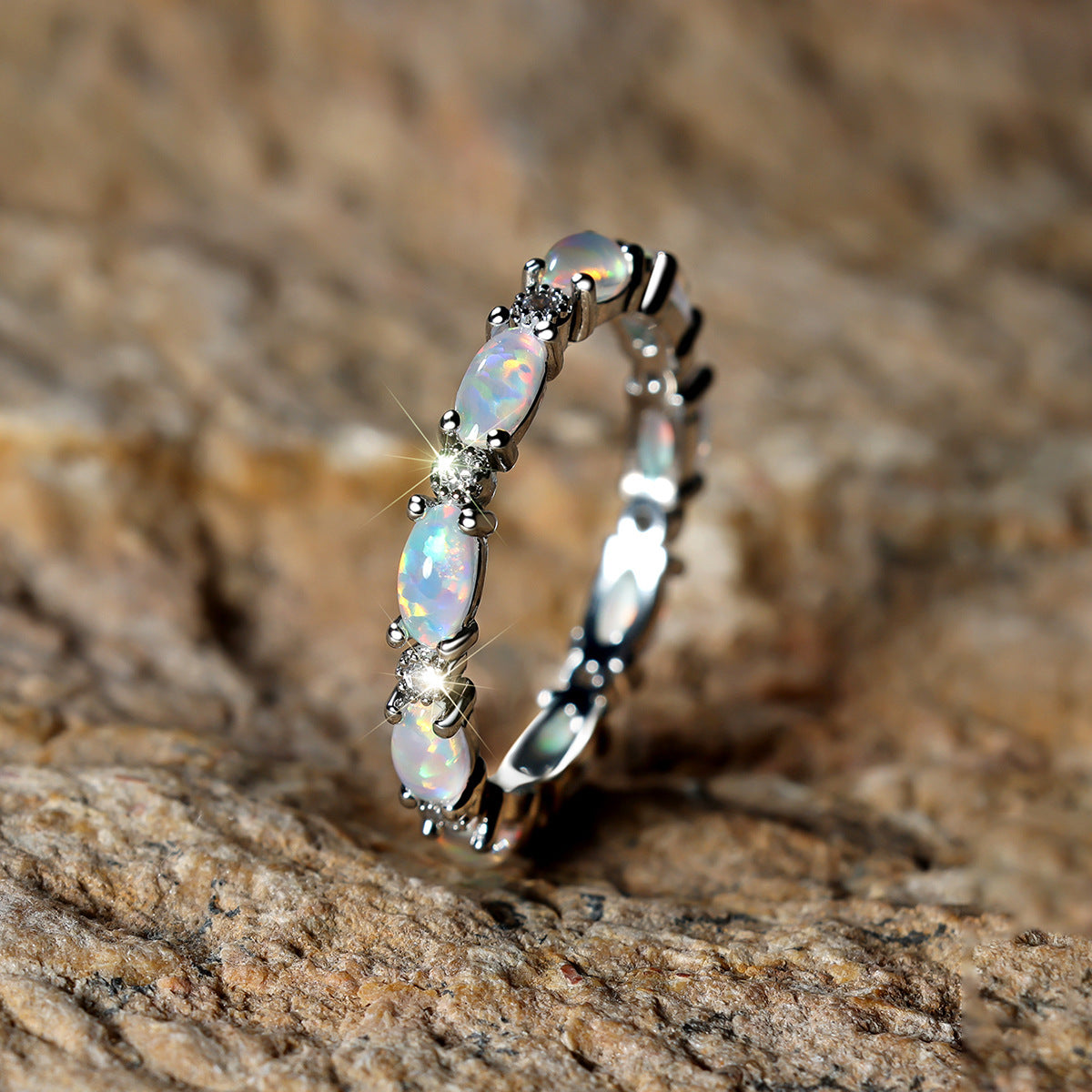 Opal Heart Ring — Platinum White by Seeyoura