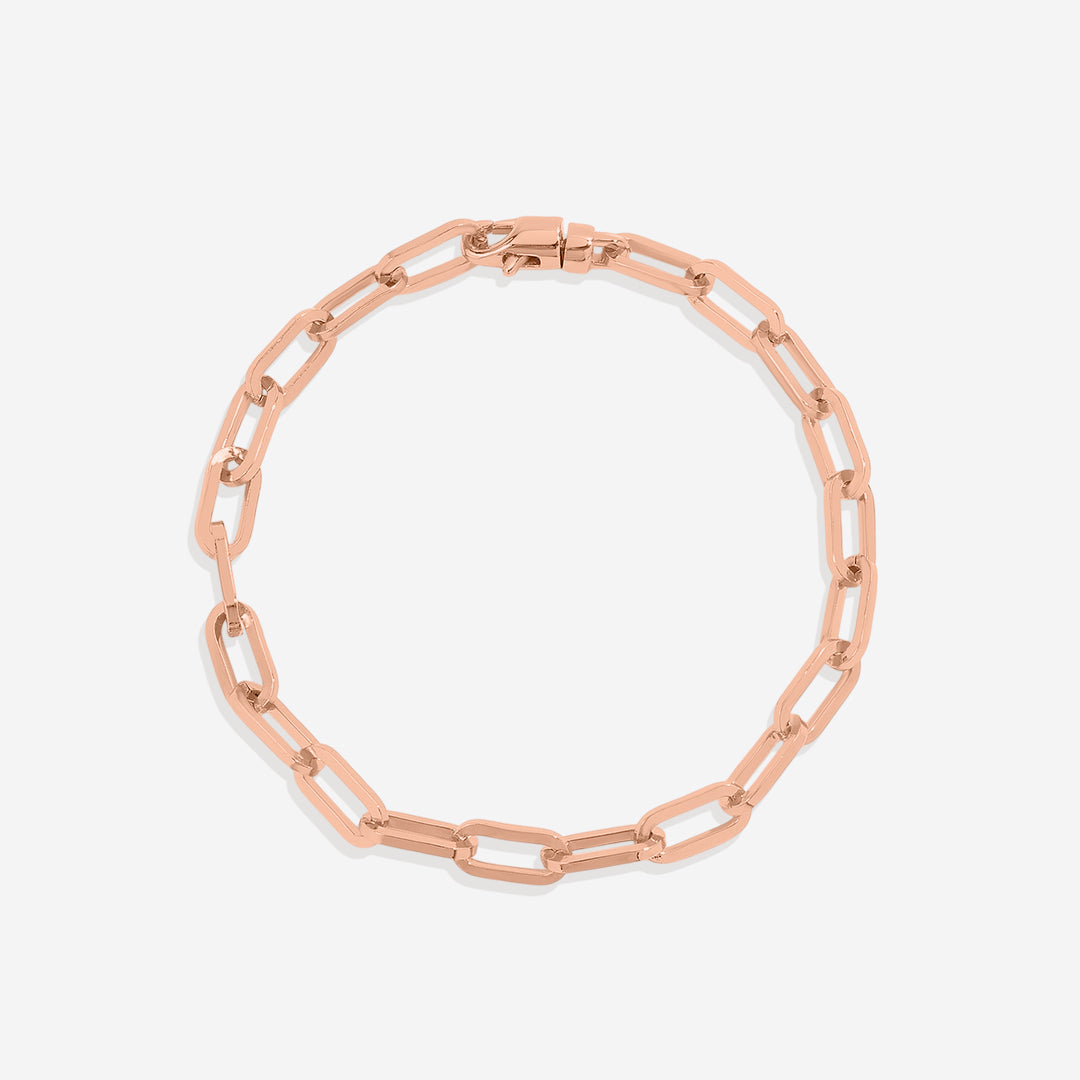 Open Link Paperclip Chain Bracelet in 18-k-rose-gold-plated by Seeyoura