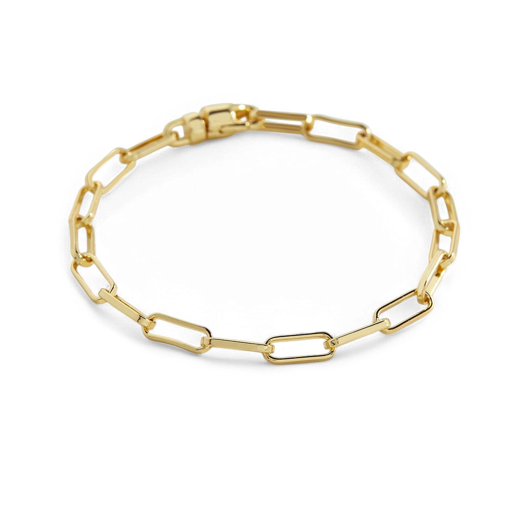 Open Link Paperclip Chain Bracelet in gold by Seeyoura