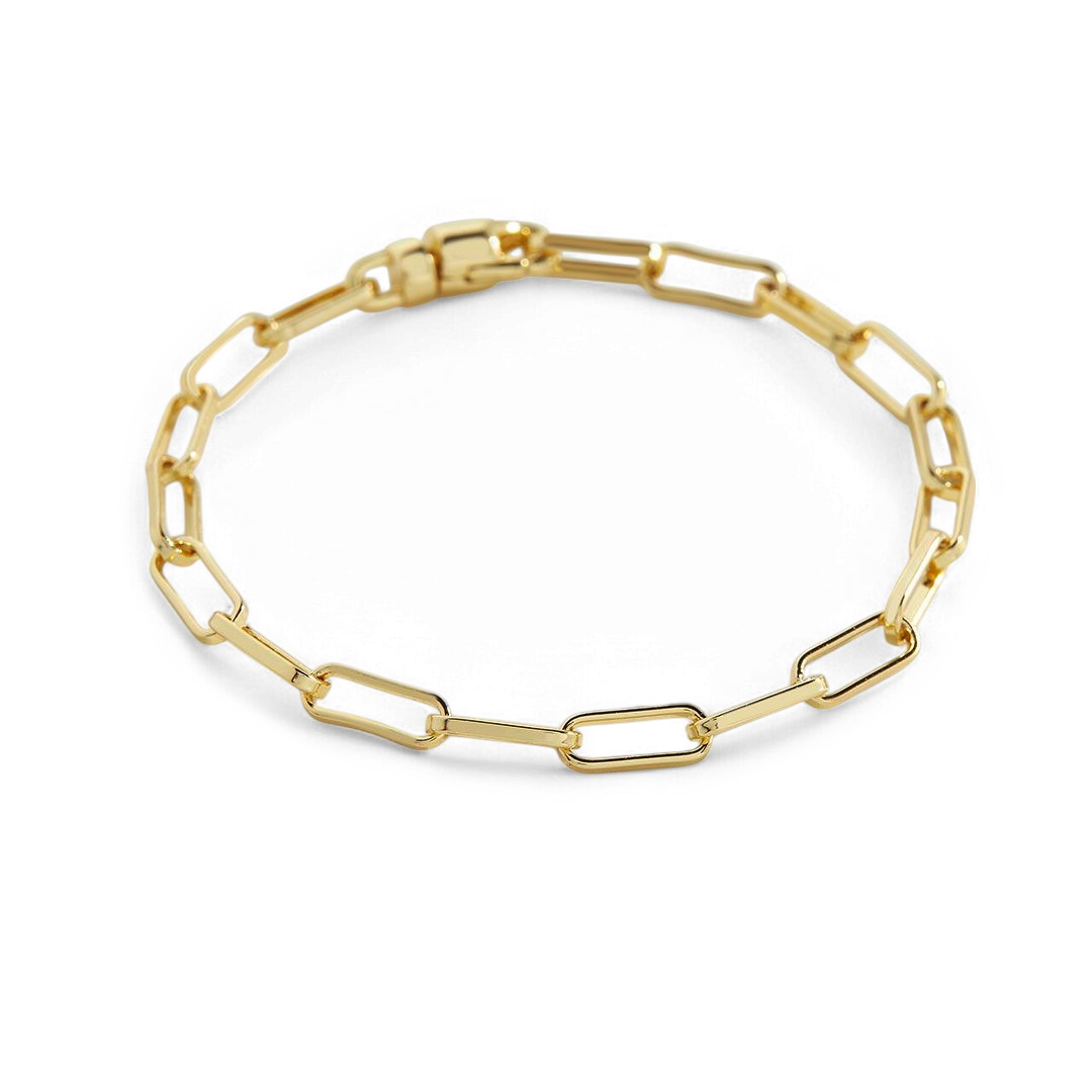 Open Link Paperclip Chain Bracelet in gold by Seeyoura