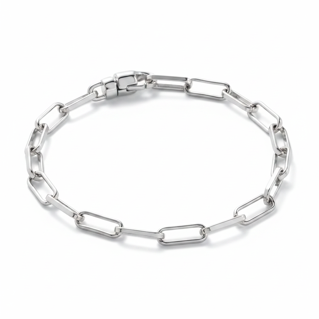 Open Link Paperclip Chain Bracelet in silver by Seeyoura