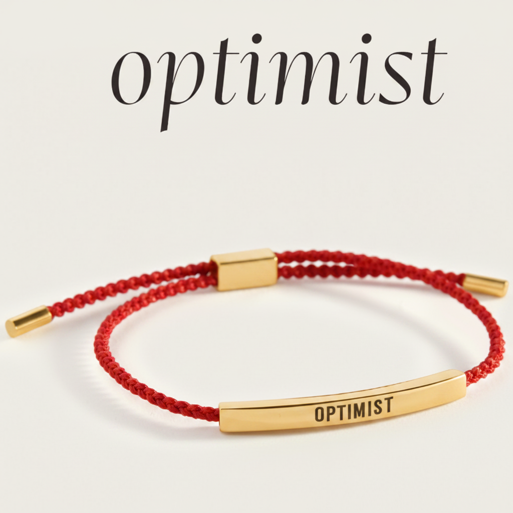 Optimist Inspire Bracelet in Lucky Red, gold by Seeyoura