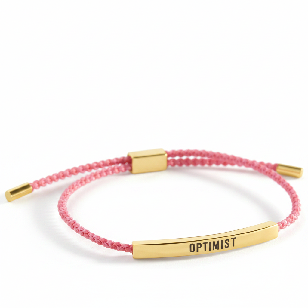 Optimist Inspire Bracelet in Pink, gold by Seeyoura