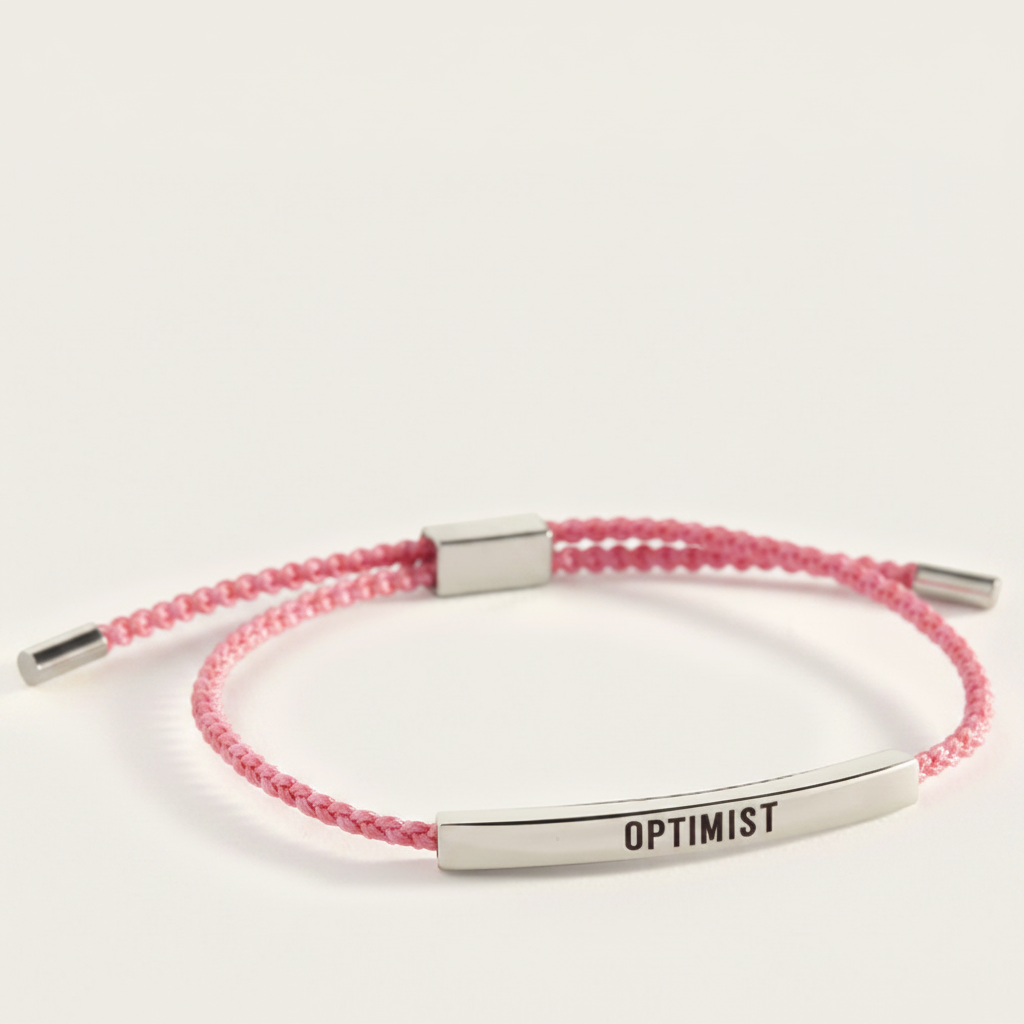 Optimist Inspire Bracelet in Pink, silver by Seeyoura