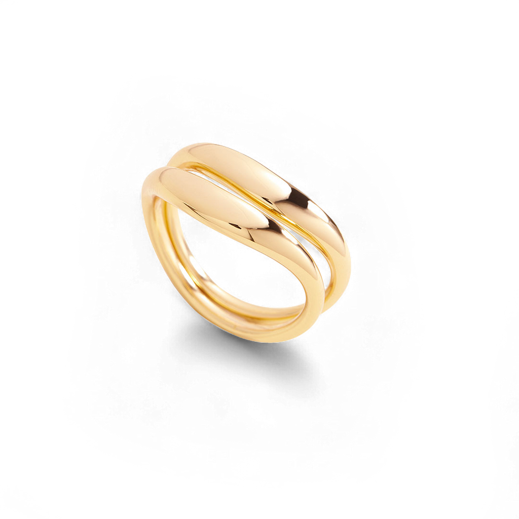 Organic Stacking Ring Set in 18k Gold Over Sterling Silver by Seeyoura