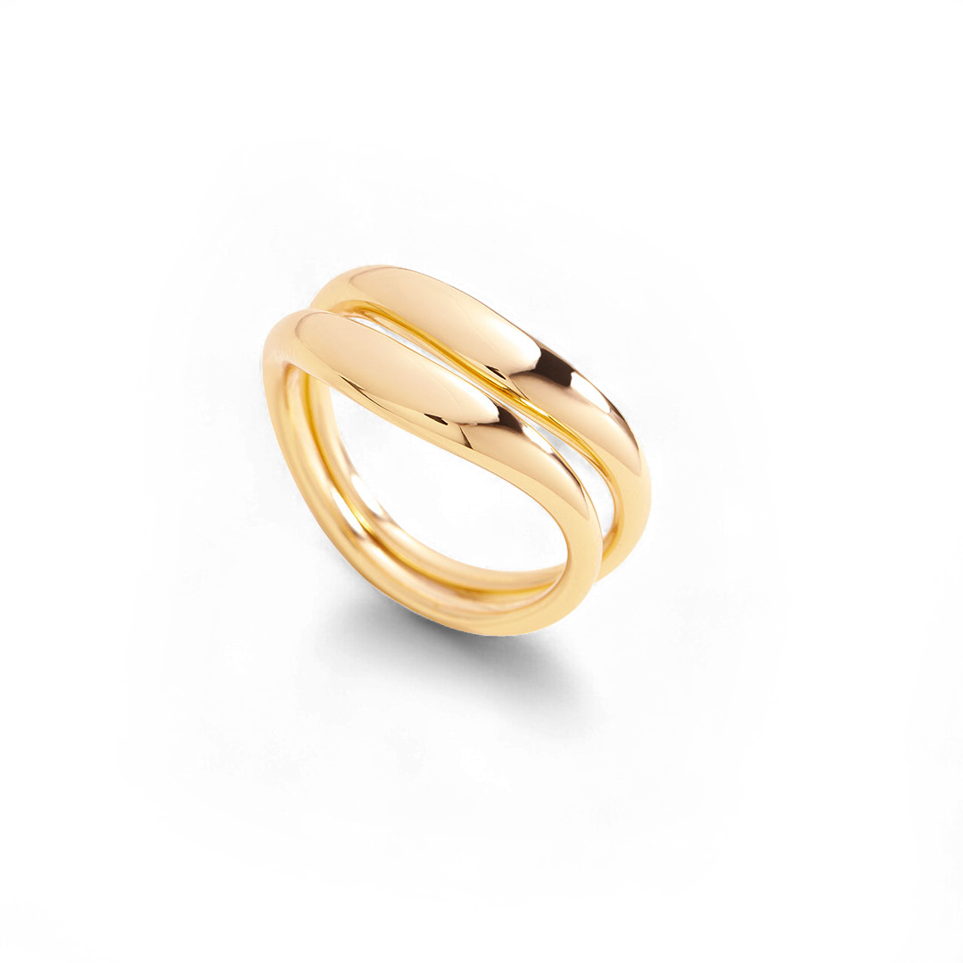 Organic Stacking Ring Set in 18k Gold Over Sterling Silver by Seeyoura