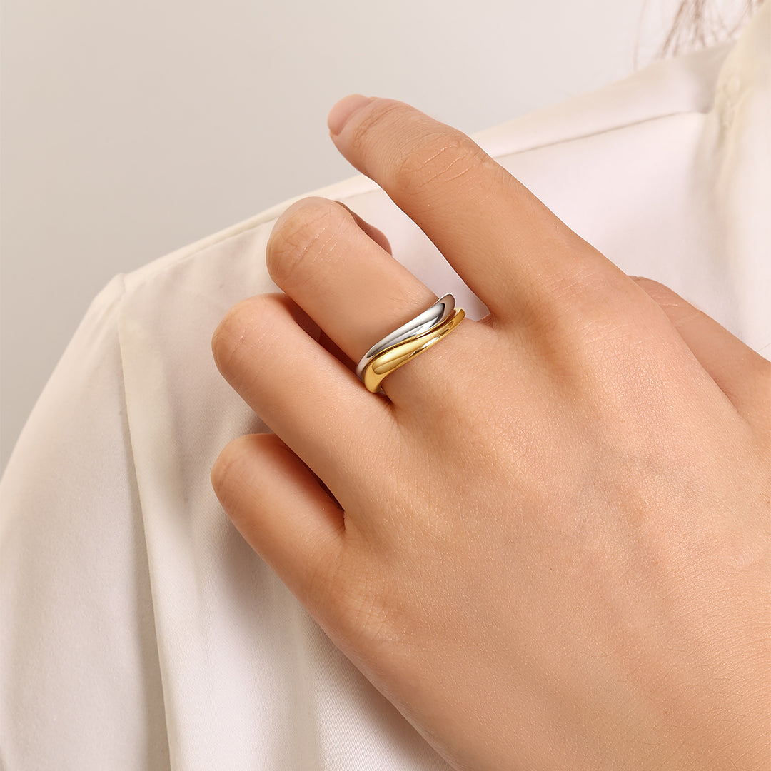 Organic Stacking Ring Set by Seeyoura
