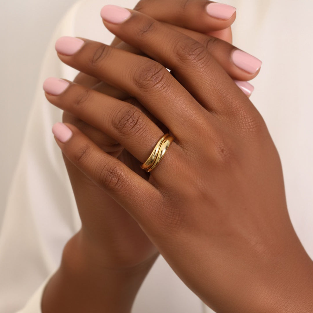 Organic Stacking Ring Set by Seeyoura