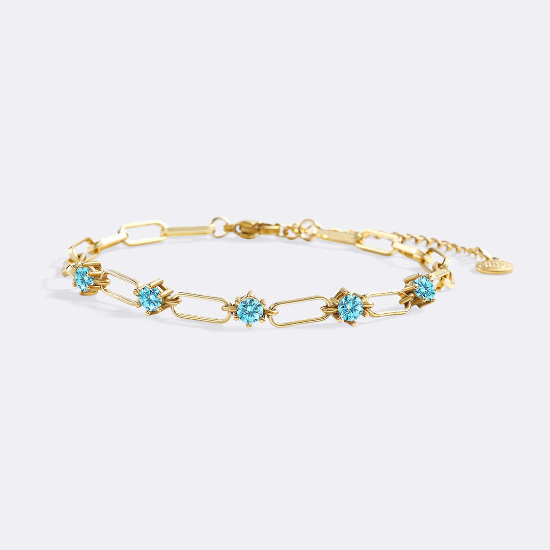 Paperclip Bracelet with Gemstone Accents by Seeyoura