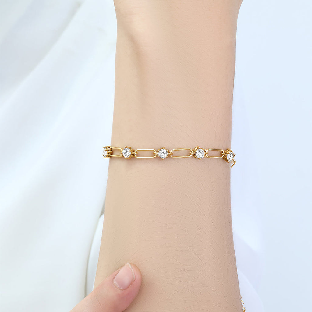 Paperclip Bracelet with Gemstone Accents by Seeyoura
